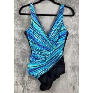 Miraclesuit Oceanus One Piece Swimsuit Size 14 Blue Night Lights Resort Cruise
